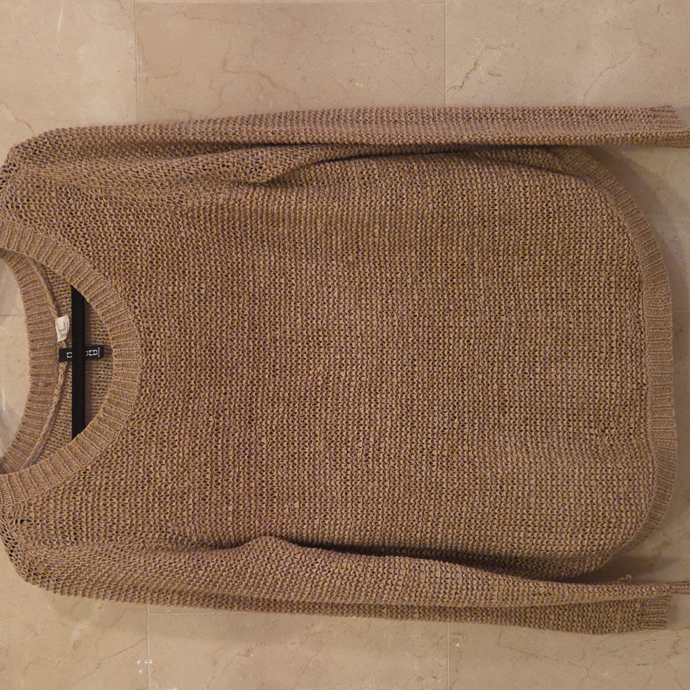 WOMEN'S H&M BEIGE KNIT SWEATER TOP SHIRT SIZE 12 $40